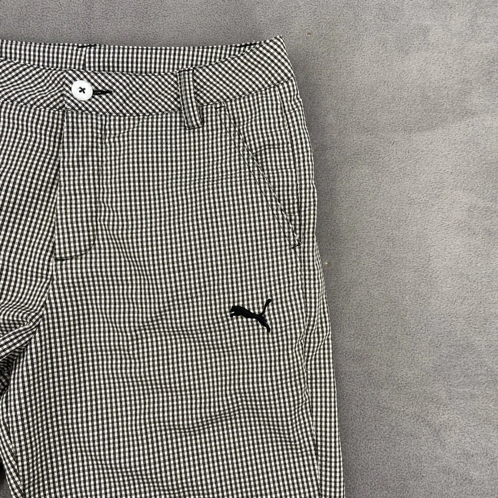 Puma Mens Golf Shorts Black White Gingham Check Plaid Size 30 Performance Sport‎
